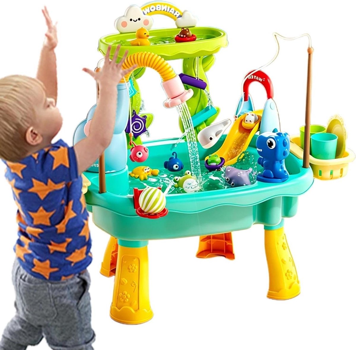 Watertafel Met Pomp - Buitenspeelgoed Water - Zomers Spelen - Elektrische Waterpomp - 45 x 15 x 33 cm - Groen