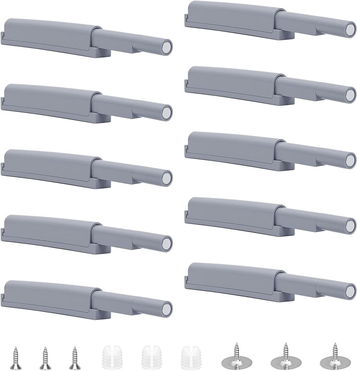 Set van 10 Stuks Soft Close Deurdempers voor Keukenkastdeuren, Drukopen en Zacht Sluiten, Ideaal voor Meubels en Kasten