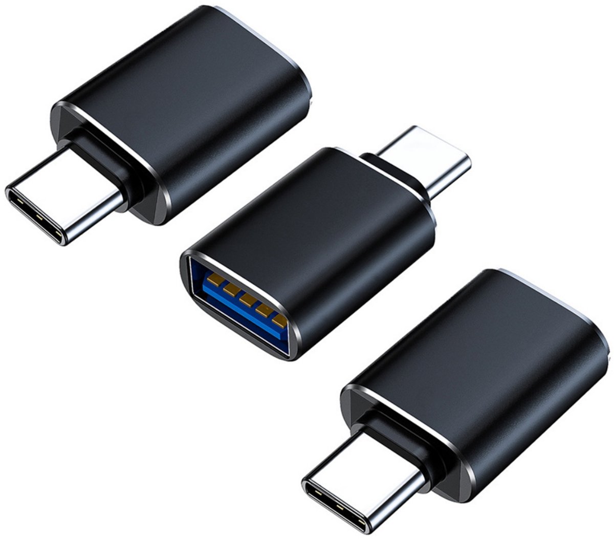 TOVBMUP USB C naar USB A Adapter - USB C naar USB A Converter - USB C naar USB Adapter - USB C naar USB A Female - 3 artikelen