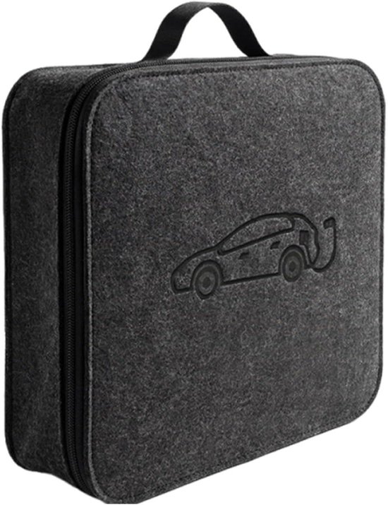 EV-lader Opbergtas - Draagbare Laadkabel Tas - Ordelijk Auto Interieur - Schokabsorberend Ontwerp - 37 x 37 x 9 cm