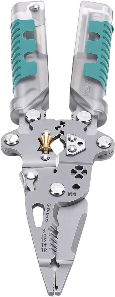 Draadstriptang Multitool - Stripgereedschap Krimptang - Elektrische Klussen - 12-in-1 Functies - 0.8-26 mm - Zwart