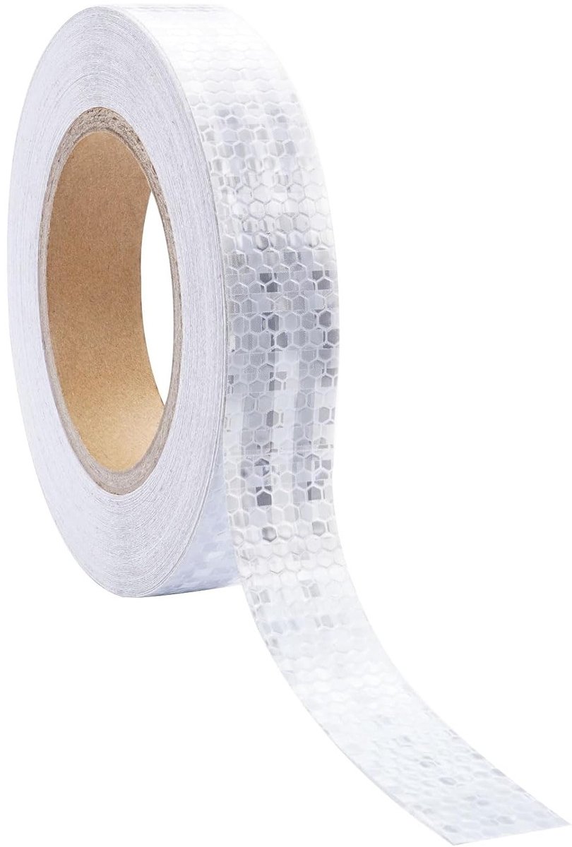 Reflecterende Tape 23m x 2.5cm, Waterdichte Zelfklevende Veiligheidstape voor Auto, Motor en Fiets, Ideaal voor Veiligheidswaarschuwingen en Markeringen