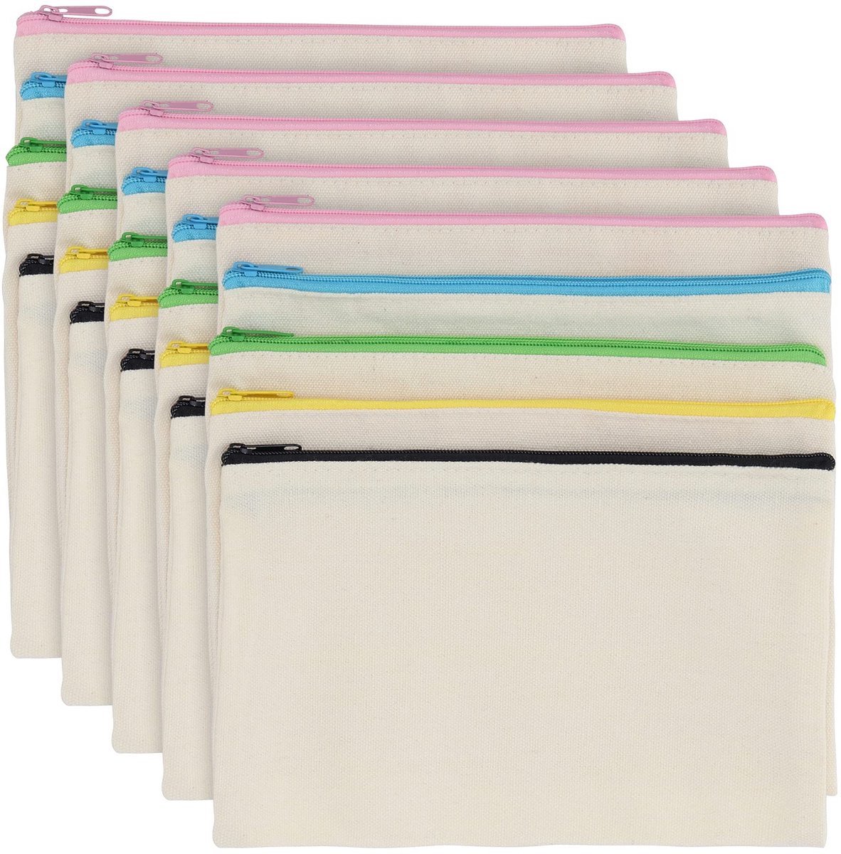 Dailygoody - Canvas Ritszakken - Canvas Tassen - Organisatoren voor Make-up en Toiletartikelen - Veelkleurige Ritsen - DIY Ambachtelijke Tassen - Gesc...