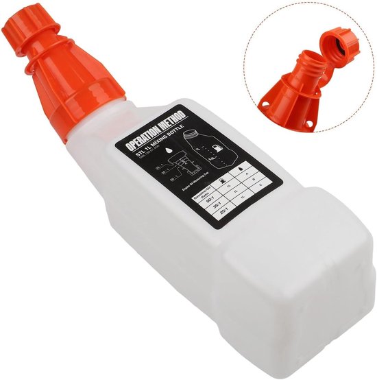 Brandstof Olie Mengfles - Tweetakt Mengfles - Tuingereedschap Onderhoud - Nauwkeurige Mengverhoudingen - 1 Liter - Wit — afbeelding 5