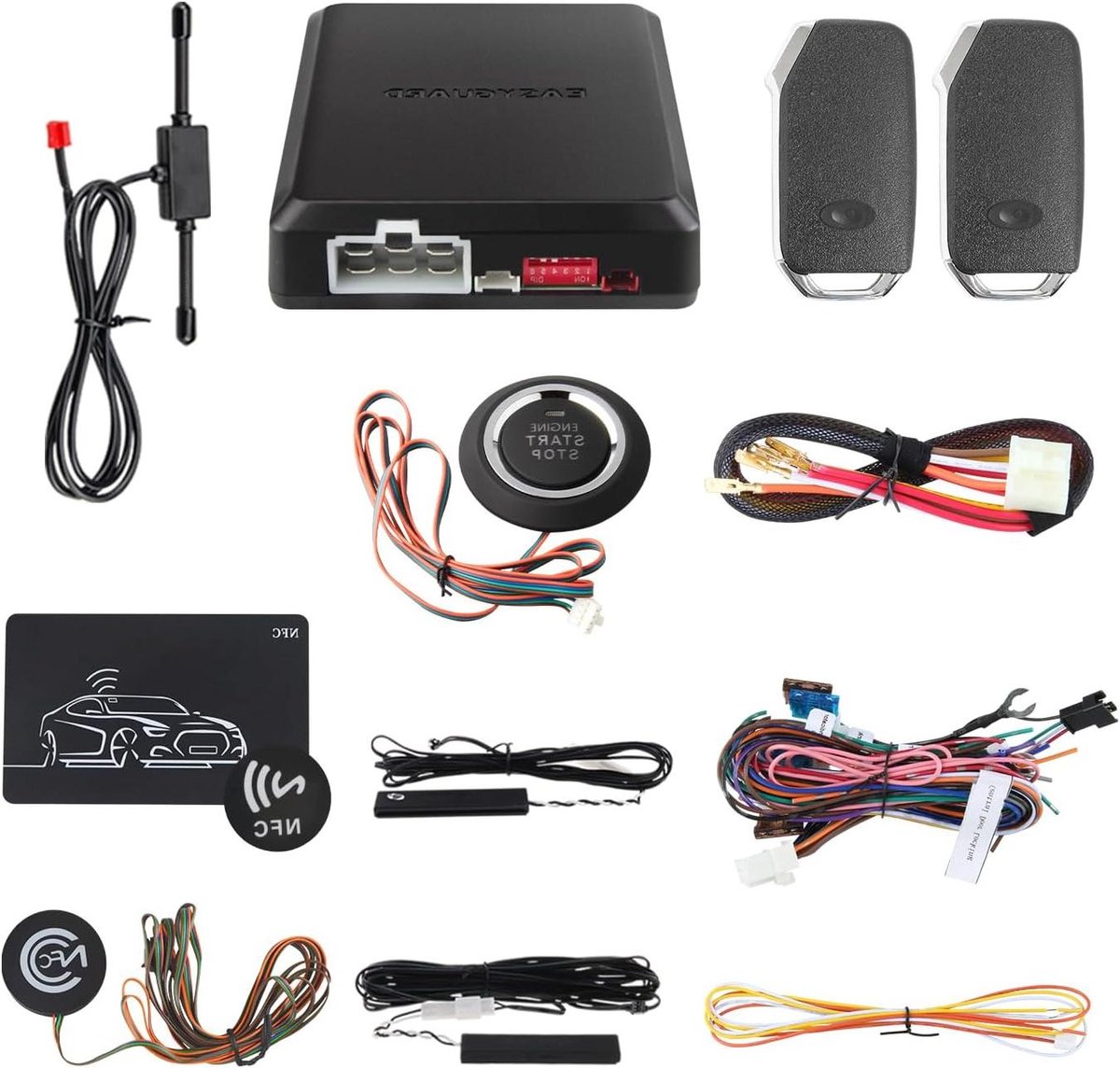 Auto Alarm Systeem - Keyless Entry Systeem - Voertuig Beveiligen - Touch Wachtwoord Invoer - DC12V - Zwart