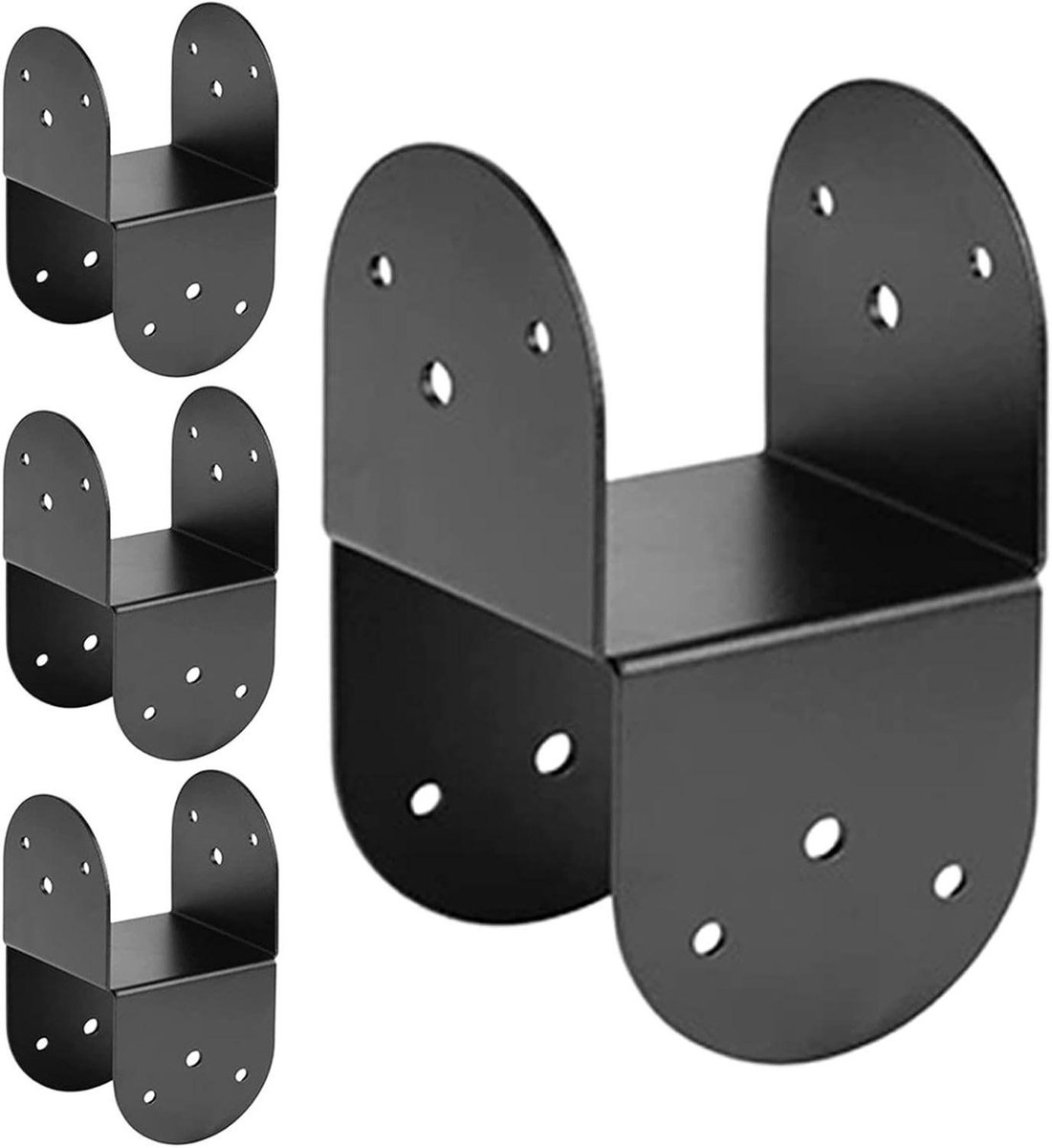 Paaltop Verbindingsbeugel - Steunbeugels Hout - Constructies Verstevigen - Dik Metaal - 4 Stuks - Enkel attribuut