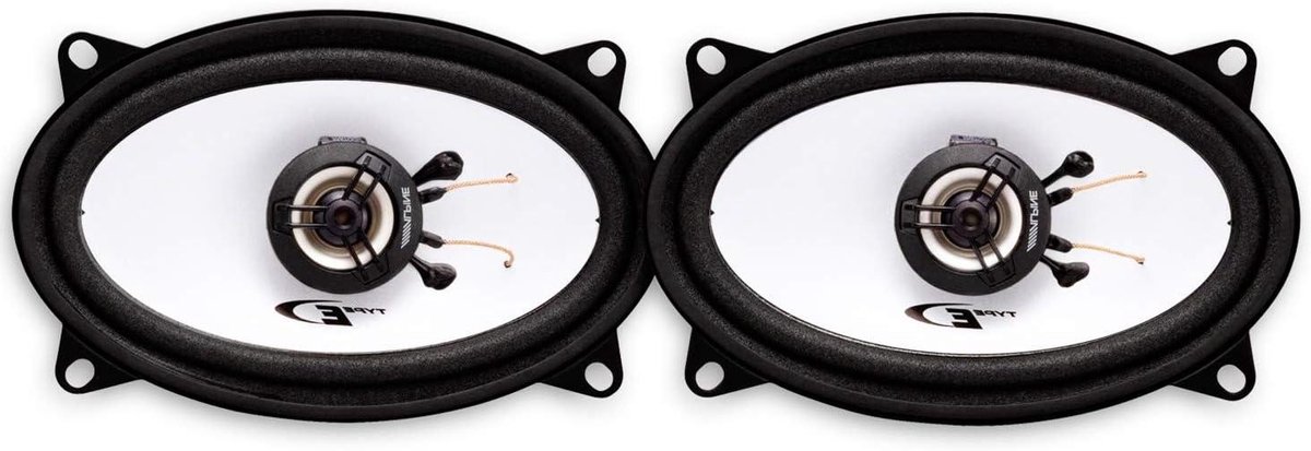 Autoluidsprekers 4x6 - Deurluidsprekers Speakerset - Muziek Luisteren Auto - 2-weg Coaxiaal Ingebouwde Tweeters - 150W Piekvermogen - Zwart