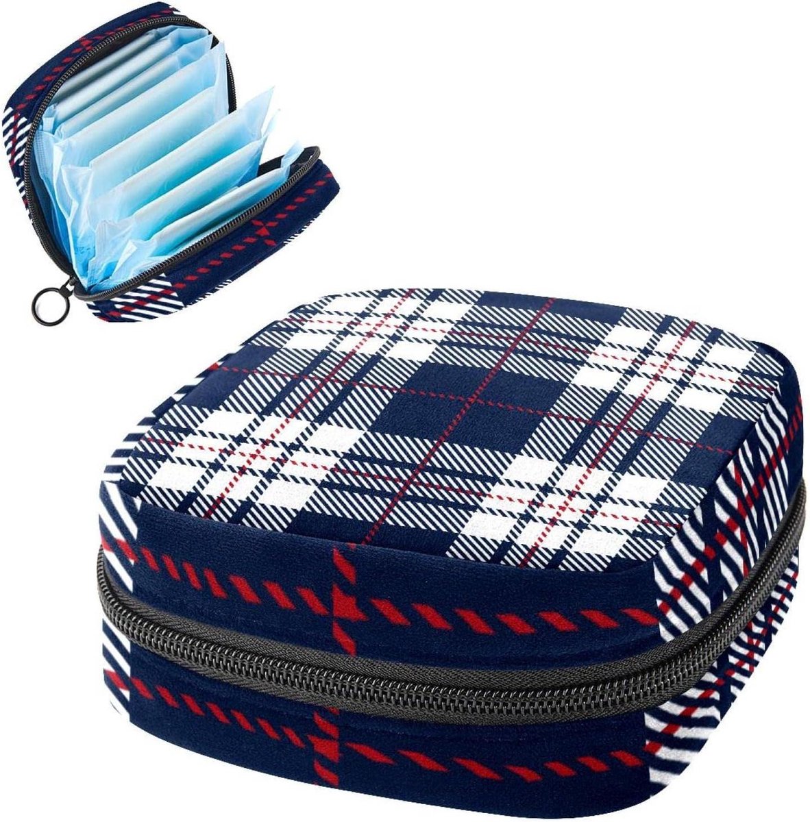 Periode Zakje - Maandverband Tasje - Hygiënisch Opbergen - Zacht en Duurzaam Materiaal - 17x17x12 cm - Meerkleurig