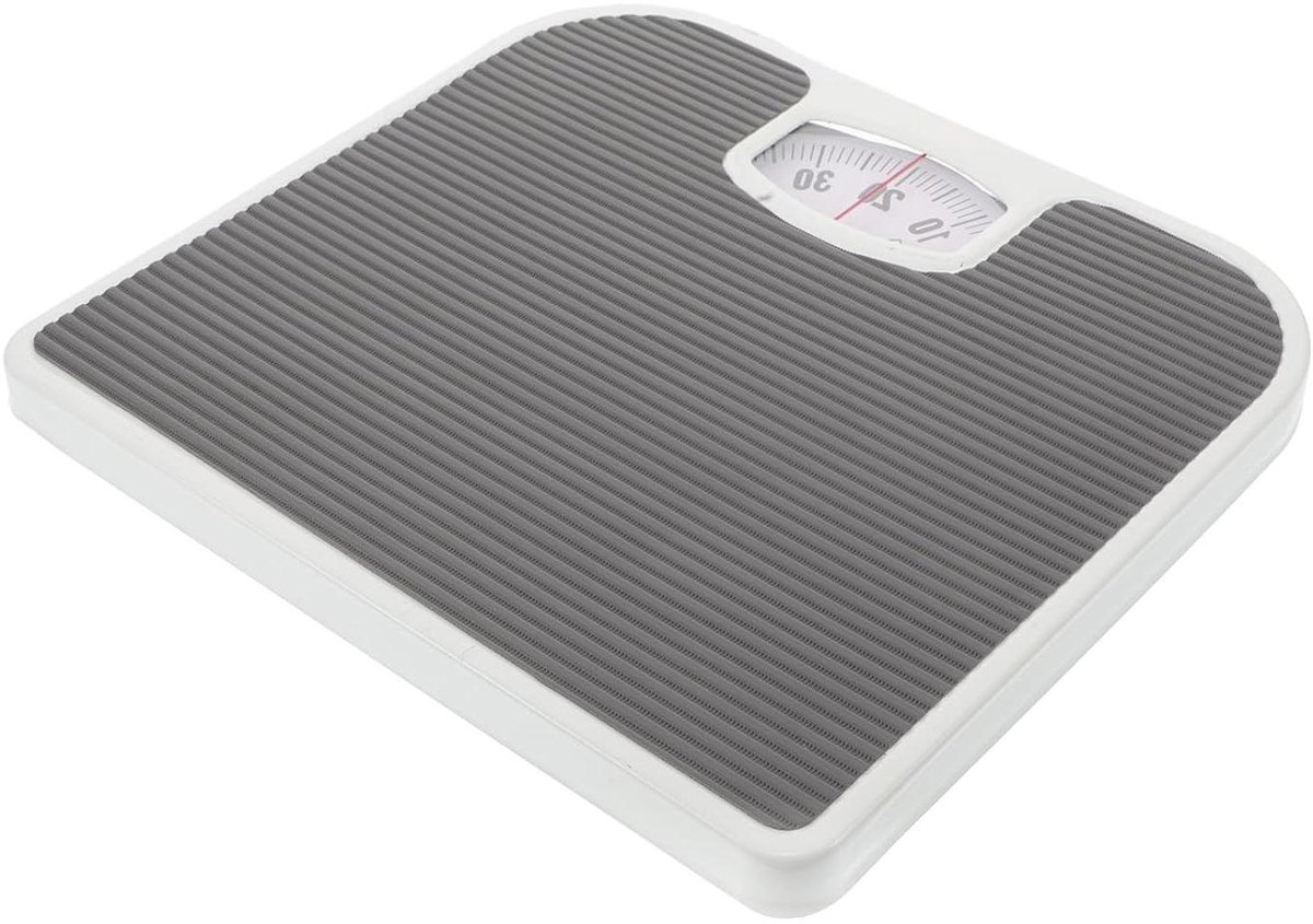 Mechanische Lichaamsweegschaal - Analoge Personenweegschaal - Gezondheid Monitoren - Hoge Nauwkeurigheid - 26.8 cm - Lichtgrijs