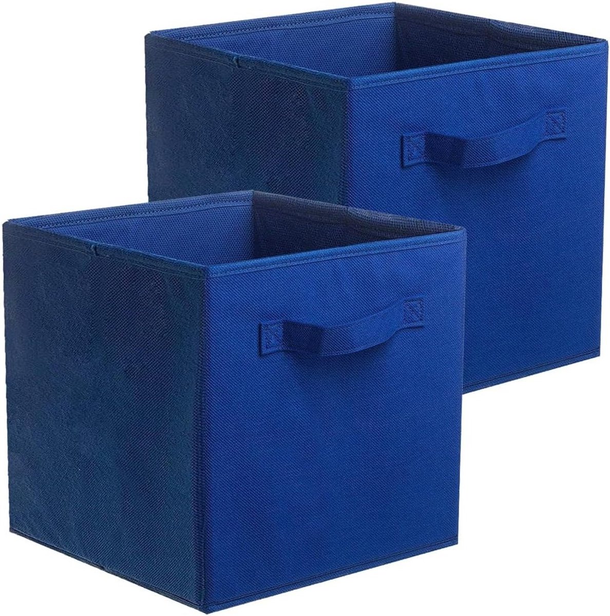 Opvouwbare Opbergdozen - Set van 2, Blauwe Opbergboxen in Cubusvorm voor Efficiënte Opslag en Organisatie