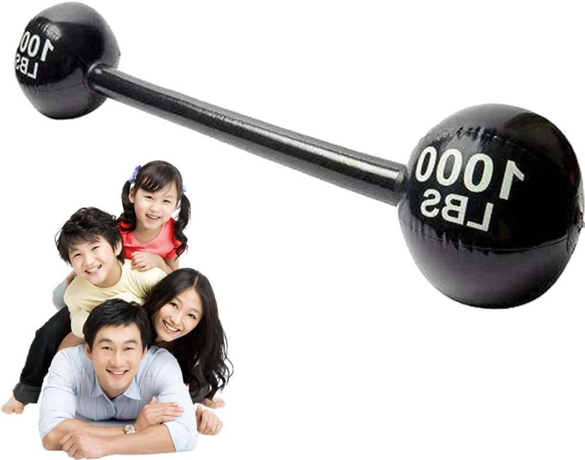 Opblaasbare Halter - Nep Barbell Nep Gewicht - Feestdecoratie - Zacht en Vloerbeschermend - 120 cm - Zwart