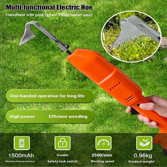 Elektrische Tuincultivator - Onkruidsteker Bodemwoeler - Tuinonderhoud Bodembewerking - Lichtgewicht Ergonomisch Ontwerp - 30 mm Werkdiepte - Zwart — afbeelding 3