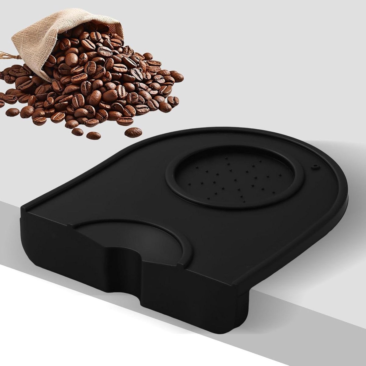 Koffie Tamping Mat Espresso Bekermat Koffie Bereiden Antislip Siliconen 12.5 x 14 cm Zwart