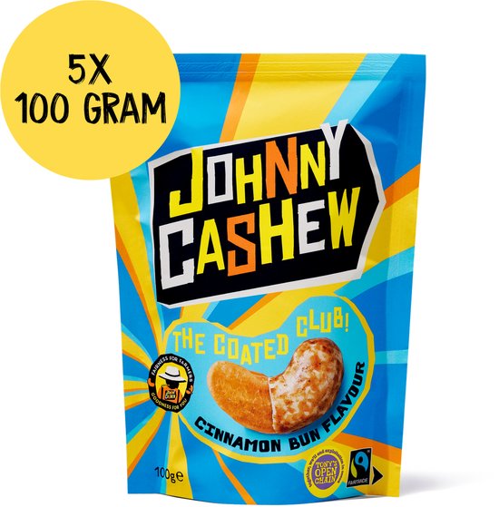 Johnny Cashew – Cinnamon bun – Cashewnoten - Tony's Open Chain – 5 x 100 gram