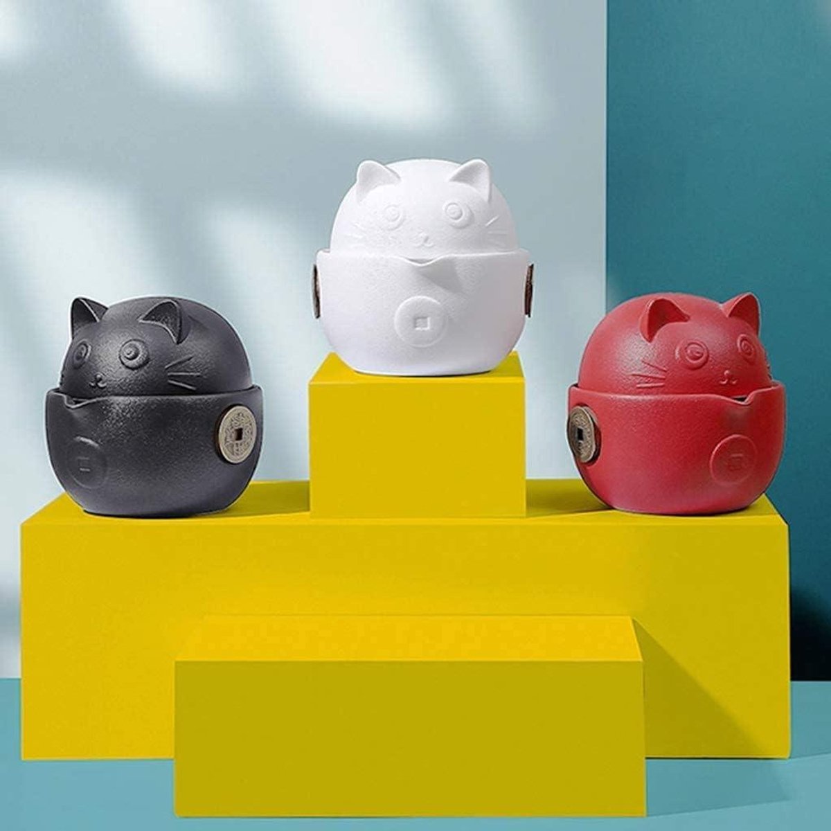 Theeset Mini - Reis Theepot - Buiten Picknick - Draagbare Opbergtas - 13 x 10cm - Wit