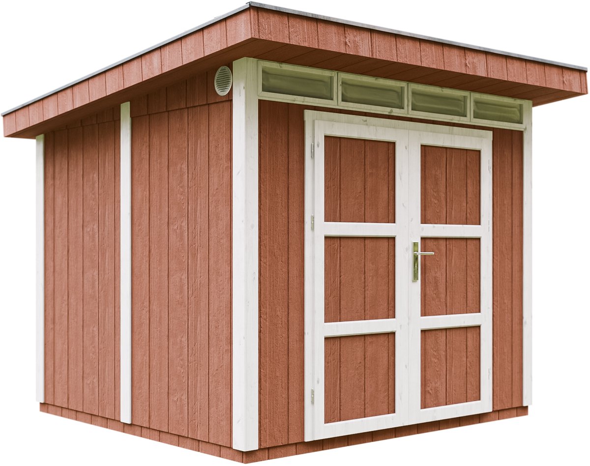 Bol.com Timbela M903A-REDWOOD RED - LP SmartSide Tuinhuis op houtbasis - 6 m² - 294x279xH237 cm - met vloer en verf aanbieding