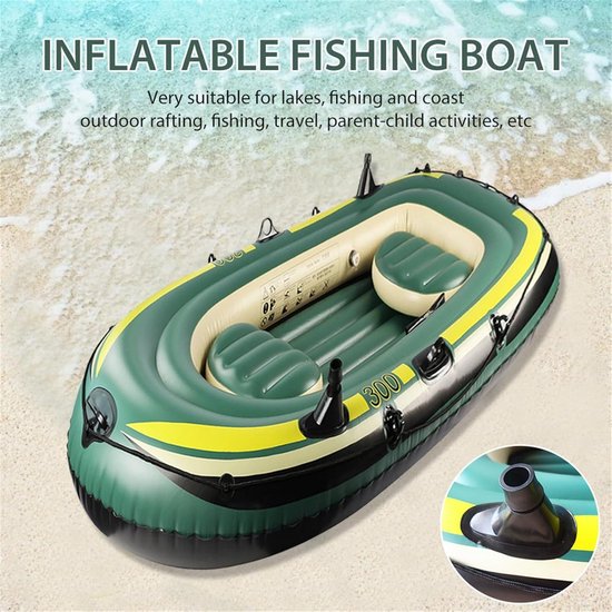 Opblaasbare Kajakboot - Roeiboot Vlot - Watersport Vissen - Zware Kwaliteit PVC - 230x130x35cm — afbeelding 2