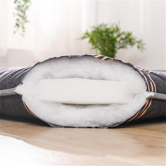Japanse Vloermatras - Futon Matras Tatami - Comfortabel Slapen - Opvouwbaar Ademend - 4 cm dik - Grijs — afbeelding 2