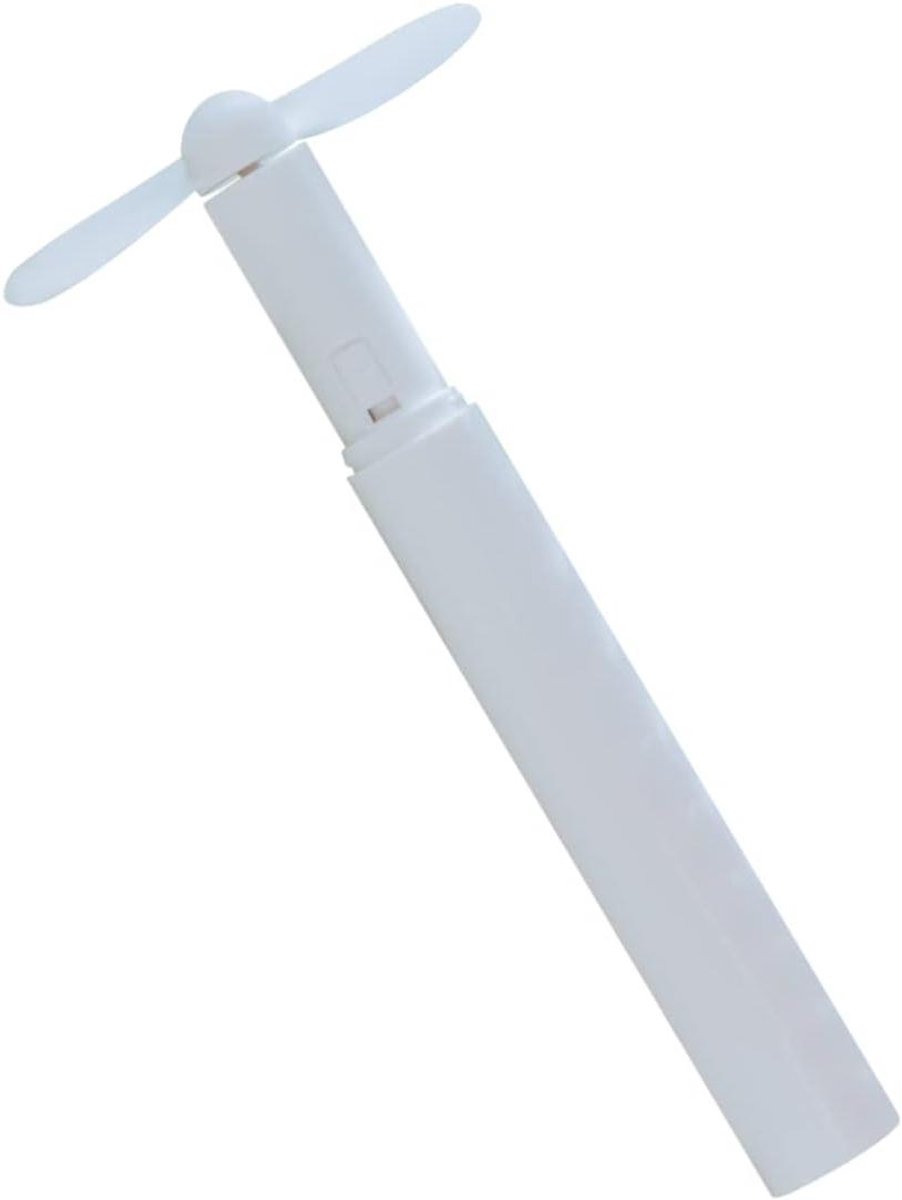 Pen Vormige Ventilator - Handventilator Mini - Koelte Buiten - Werkt op Batterijen - 19x19x158 mm - Wit