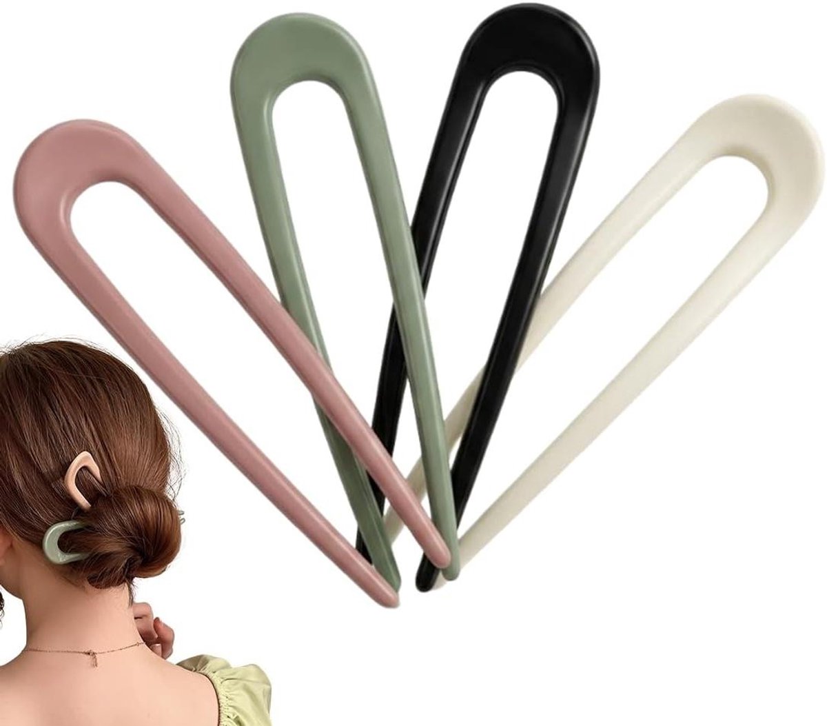 Haarspelden U-vorm - Haarclips Dames - Kapsels Maken - Gladde Randen - 11 cm - Gekleurd