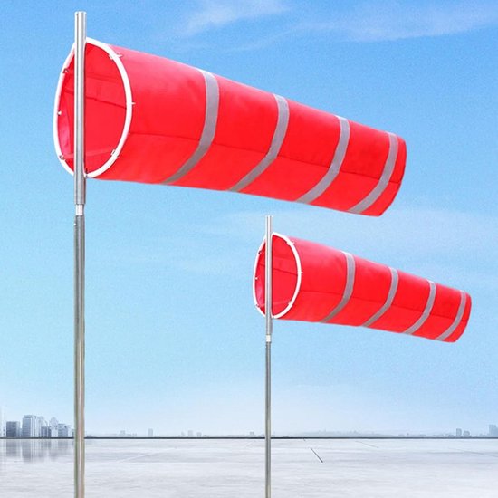 Windsok - Windzak Windmeter - Windrichting Meten - Ripstop Stof - 150 cm - Rood — afbeelding 5