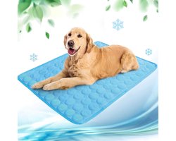 Koelmat voor honden - zelfkoelende hondenmat - zomer koelkussen - hondenmat voor thuis - onderweg of in de auto - 70*55 cm - Blauw - Aanbevolen gewicht: binnen 30 catties