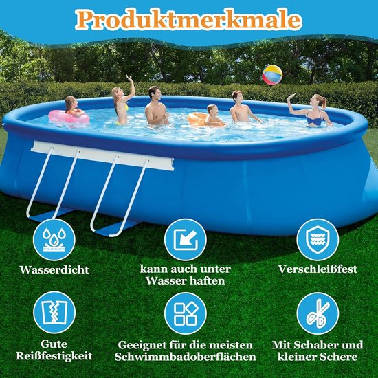 Zwembad reparatieset - Onderwater tape - Lekkages dichten - Zelfklevend PVC - 10x500 cm - Transparant — afbeelding 4
