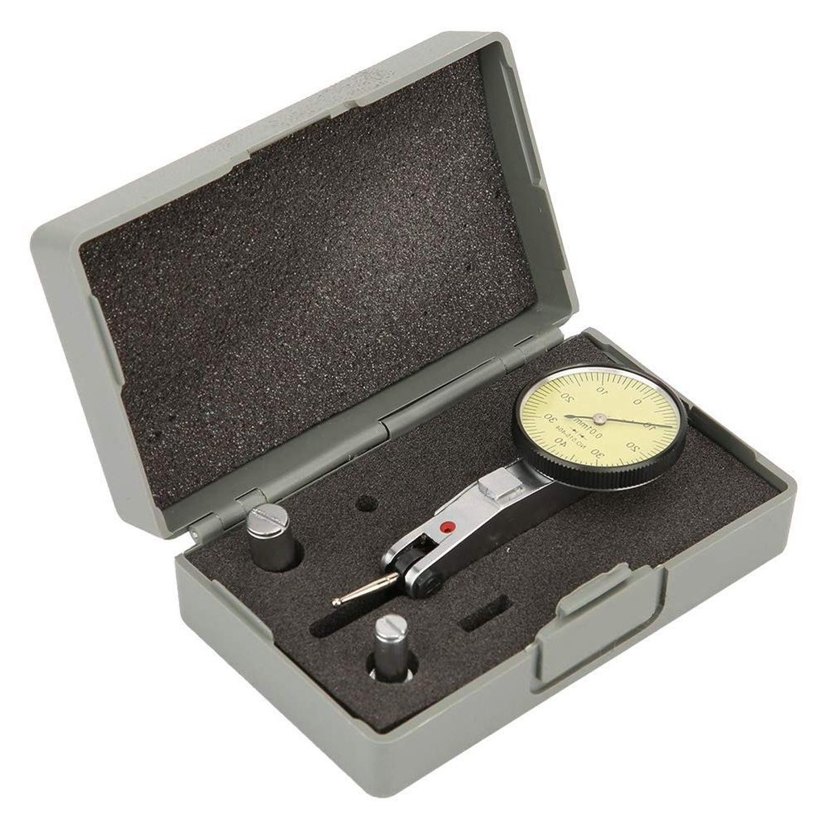 Meetklok met Hefboom - Meetklok Indicator - Nauwkeurig Meten - Zwaluwstaartrails - 0-0.8 mm - Zilver