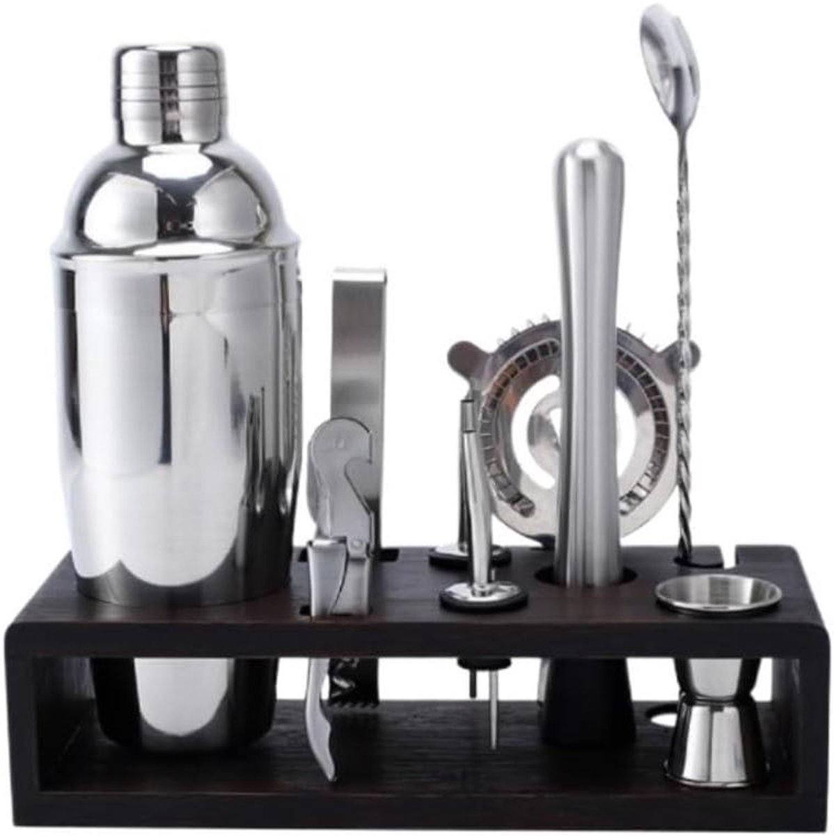 Cocktailshakerset - Barman Set - Drankjes Maken - 10-delige Kit - 1500 Gram - Zilver