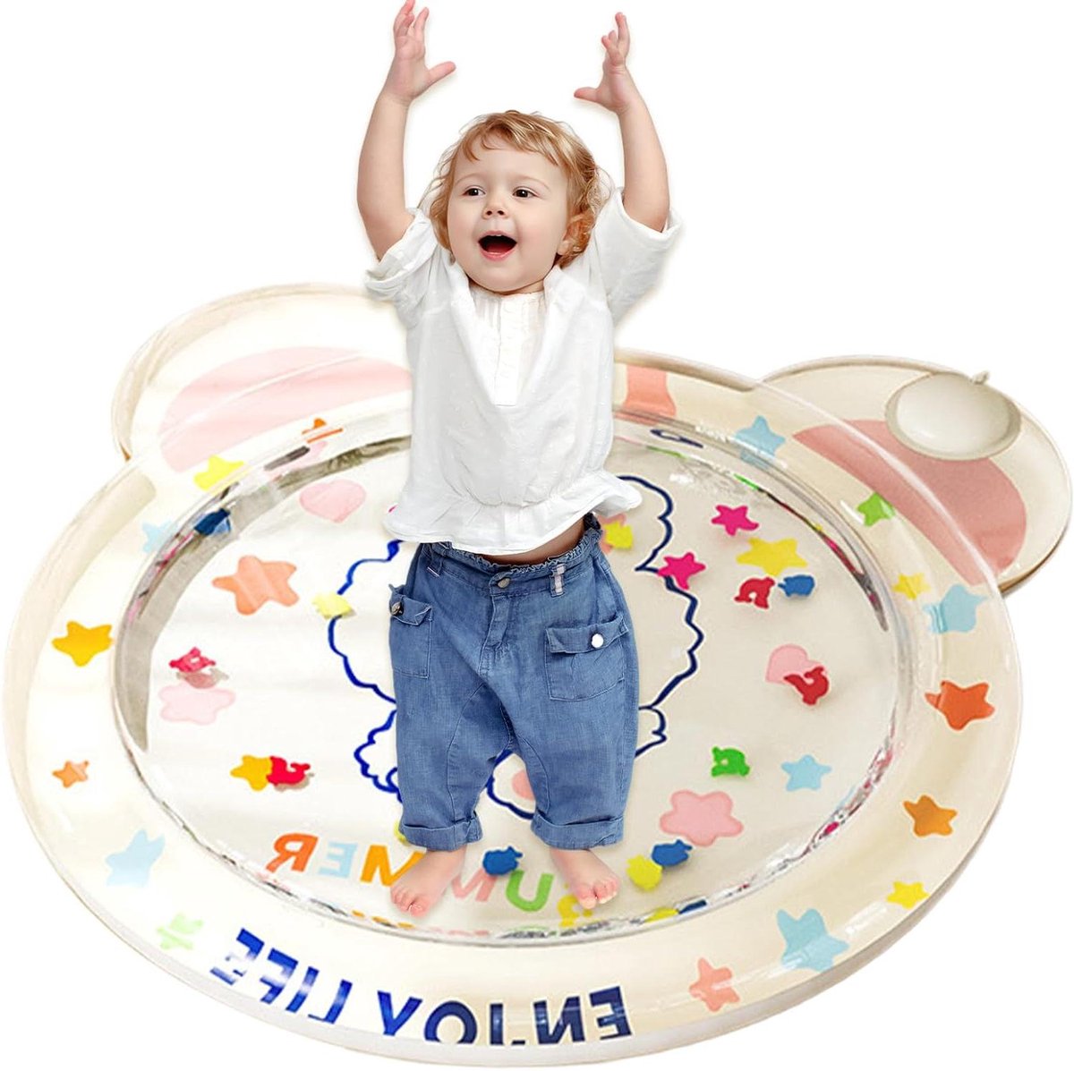 Water Speelmat Baby - Opblaasbare Mat - Baby Ontwikkeling - Lekvrij Ontwerp - 100 cm - Wit
