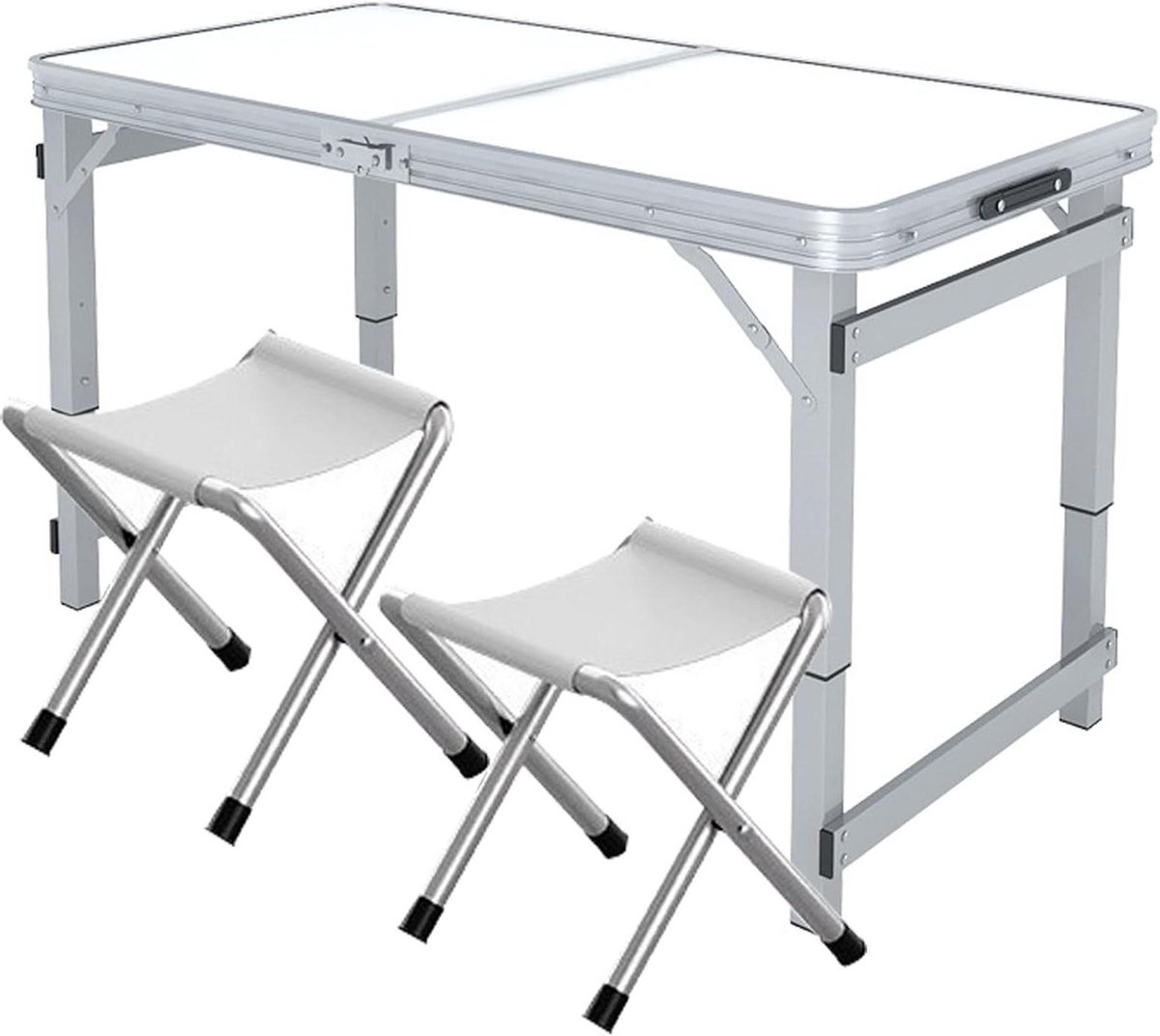 Opklapbare Tafel - Klaptafel Tafel - Buitenactiviteiten - Met Handvat - 120 cm - Wit