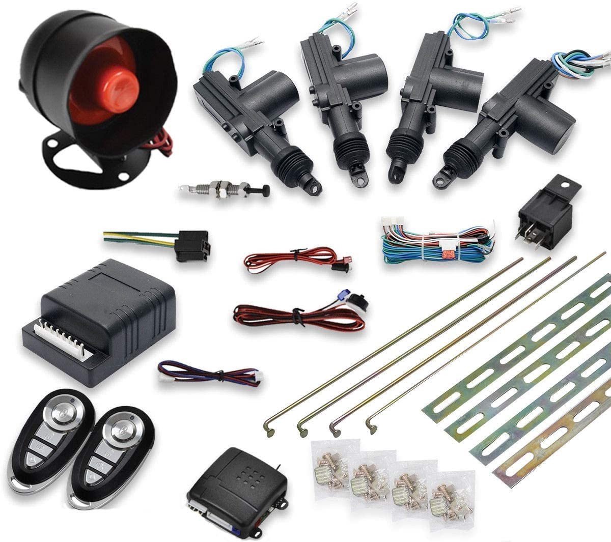Dailygoody - OmGoods - Dailygoody - Gecentraliseerde vergrendelingskit - Sleutelvrij - Elektrische vergrendeling met afstandsbedieningen - Voor auto - Alarmsysteem - Ge
