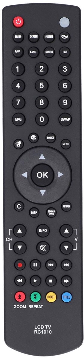 Dailygoody - Solidchoice - Dailygoody - Tv-afstandsbediening - Universele afstandsbediening - Geen programmering vereist - Zwart - Geschikt voor LCD-tv - Slijtvast en duurzaam -