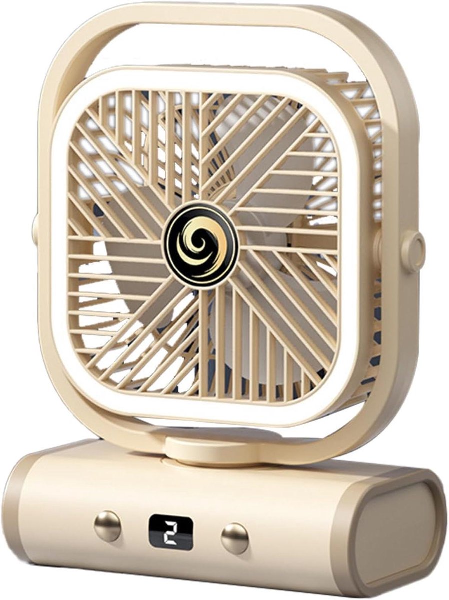 Draagbare Bureauventilator - Kleine Ventilator - Persoonlijke Koeling - 5 Snelheden - 18 cm Breed - Wit