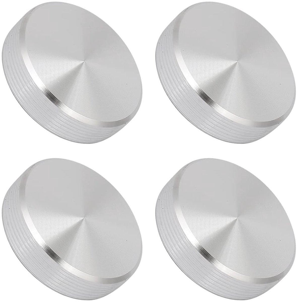 Set van 4 aluminium schijven (1,18 x 0,31 inch M6 draad) voor glazen tafelbladen - ideaal voor keuken, thee en andere meubels accessoires