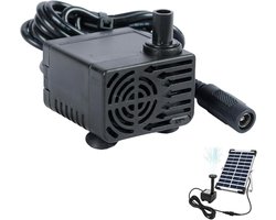 Mini Solar Waterpomp - Fonteinpomp Aquarium - Waterpartijen Verlevendigen - Stille Werking Onder 35dB - 300L/H - Zwart