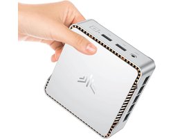 Mini PC - Compacte Computer - Kantoor Werk - Krachtige N97 Processor - 10 x 10 x 3.5 cm - Zilver