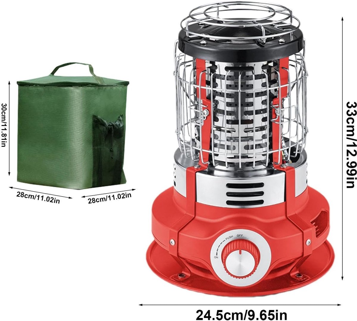 Terrasverwarming Elektrisch - Buitenverwarming Tuin - Buitenruimte Verwarmen - Kantelbeveiliging - 1500 W - Rood – foto 6
