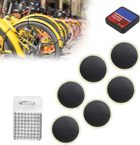 Fietsband Reparatiekit - Bandenplak Set - Binnenbanden Plakken - Lijmvrije Plakken - 6 stuks - Zwart — afbeelding 5