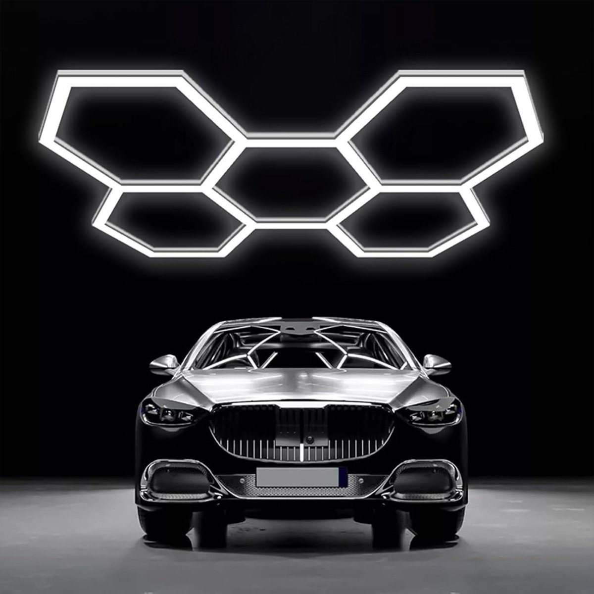 Hexagon Led Verlichting - Koppelbare Lampen - Werkplaats Verlichten - Hoge Lichtopbrengst - 20160 LM - Zwart