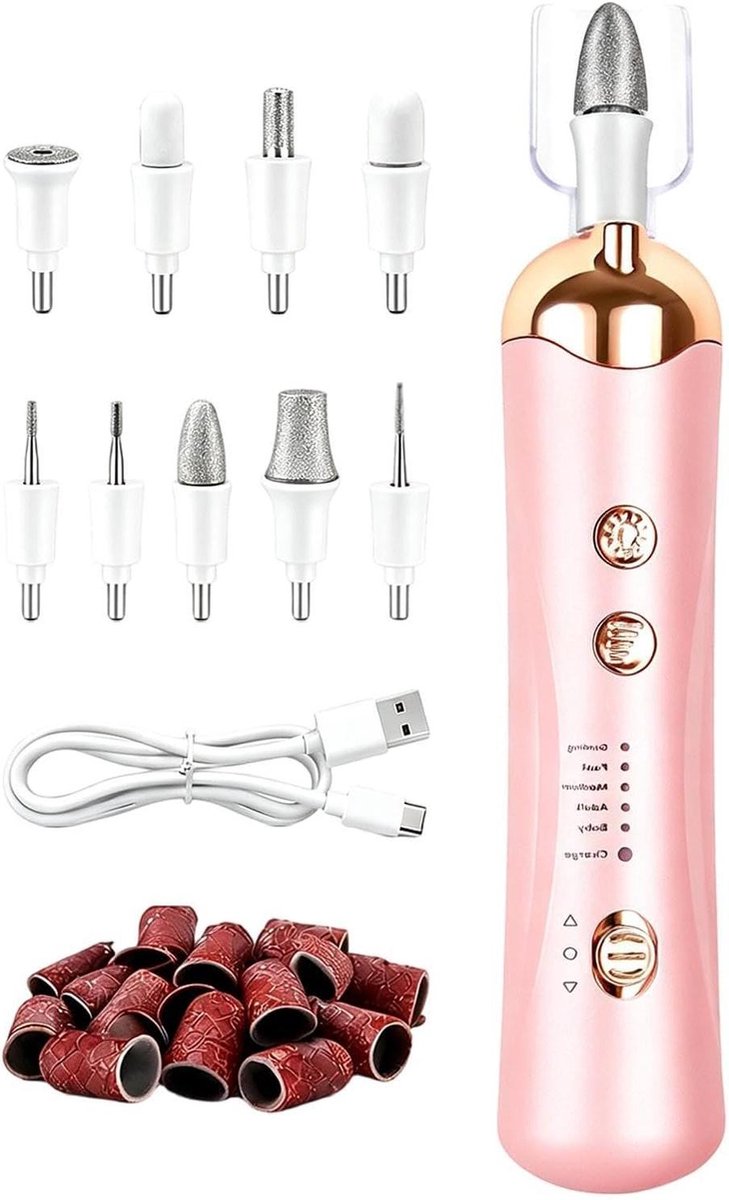 Elektrische Nagelboor- En Vijl Set,Makkelijk Draagbare Draadloze Elektrische Vijl | Manicure Boorset,Voor Manicure Pedicure Meisjes Volwassenen Vrouwen Vrouwelijk Thuis Binnen Buiten Feest Reizen