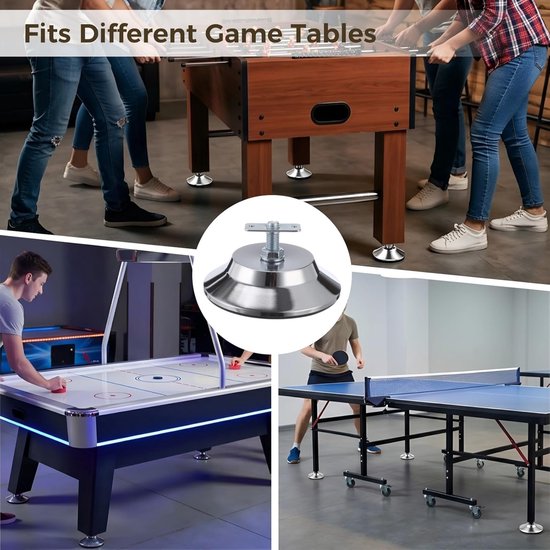Pooltafel Levelers - Biljartsteunvoeten - Tafel Stabiliseren - Verstelbaar Hoogteontwerp - 4 Stuks - Zilver — afbeelding 2