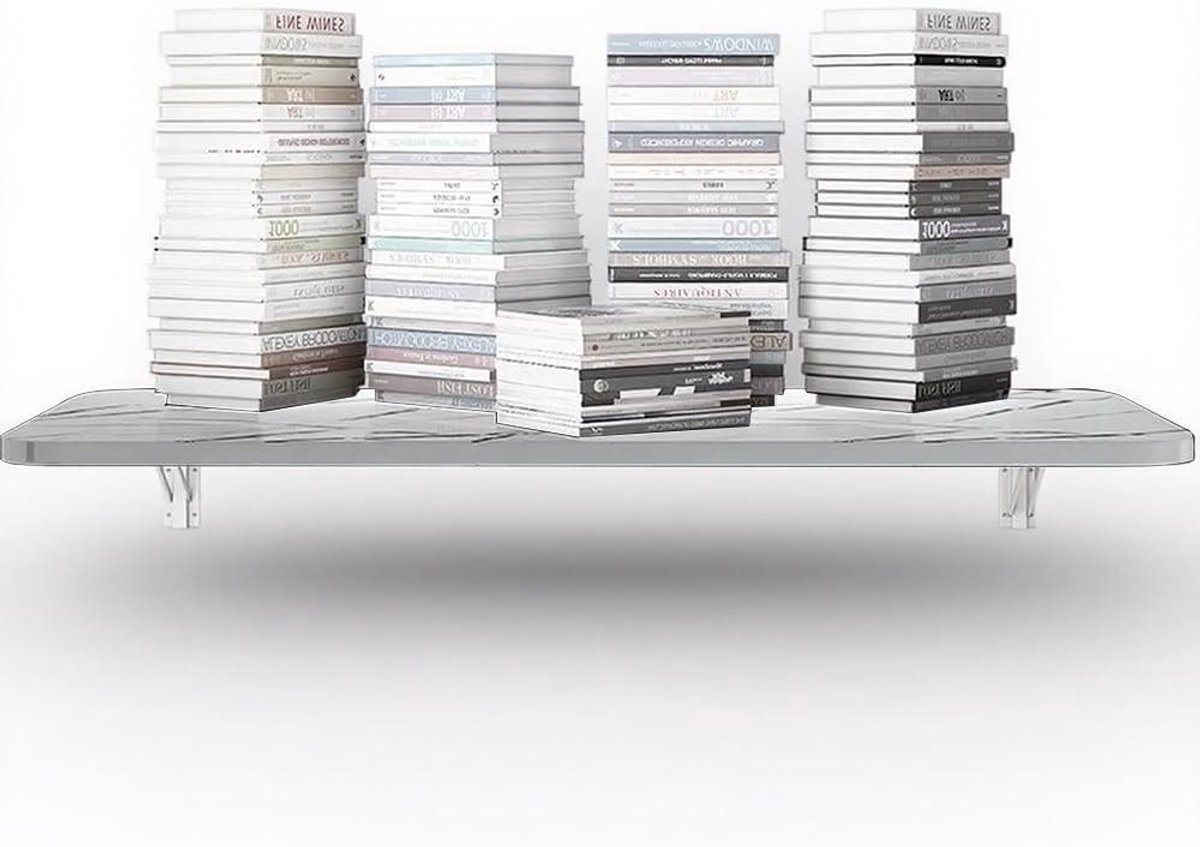 Opvouwbaar bureau - Wandtafel - Ruimtebesparing - Stevige muursteun - 60x50 cm - Wit