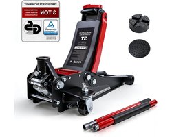TEOV Hydraulische krik, garagekrik met 4 wielen (3T/3000kg)