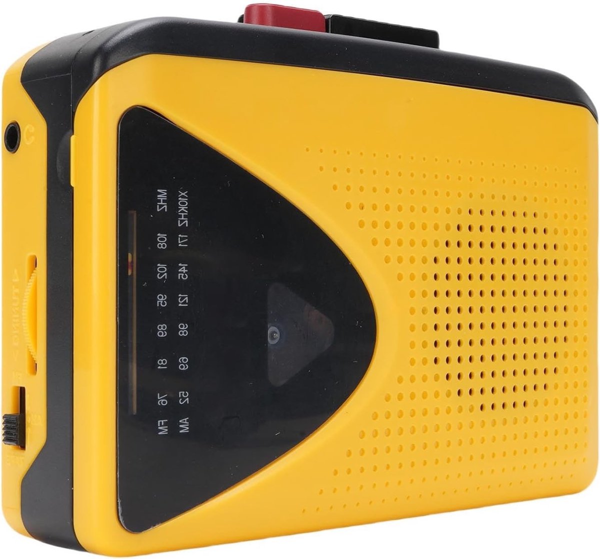 Draagbare cassette speler met tape recorder, AM/FM radio, grote luidspreker en koptelefoonaansluiting, ingebouwde microfoon voor muziek en opname
