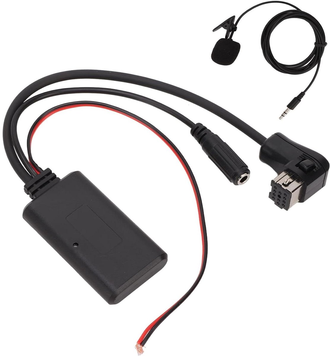 Audiokabel Adapter - Stereo AUX - Muziek Afspelen - Met Microfoon - 23.5 cm - Zwart