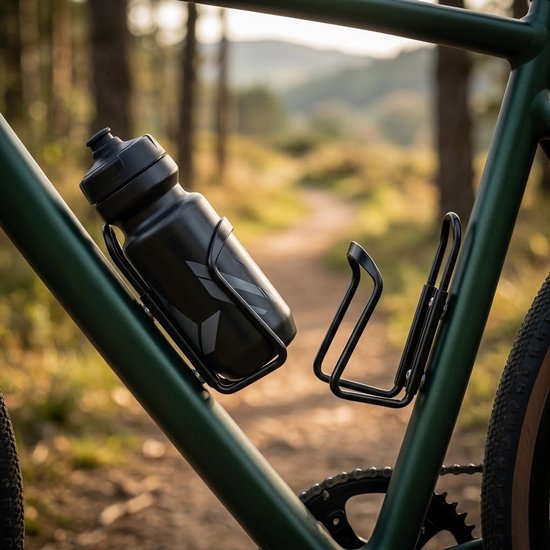 Zwarte bidonhouders fiets unisex lichtgewicht metalen bidon houder set 2 stuks geschikt voor racefiets mountainbike stadsfiets waterfles houder — afbeelding 2