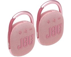 JBL 2 Pack Clip 4 Waterdichte Draadloze Audio Bluetooth Speaker Bundel (Roze)