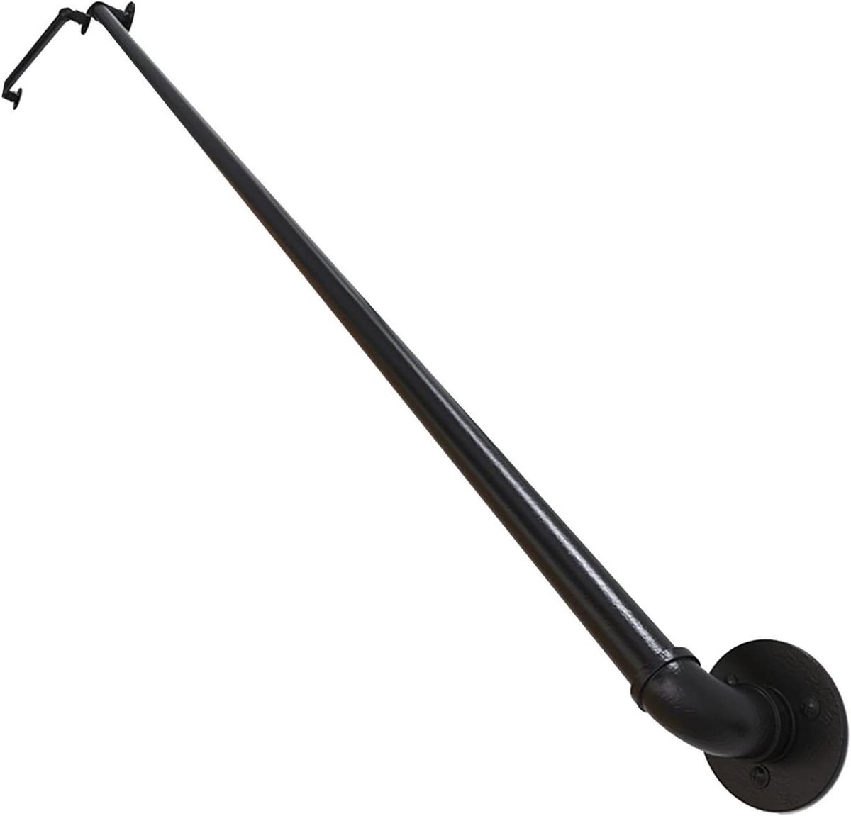 Trapleuning Steun - Wandmontage Stang - Extra Veiligheid - Smeedijzer Constructie - 230 cm - Zwart