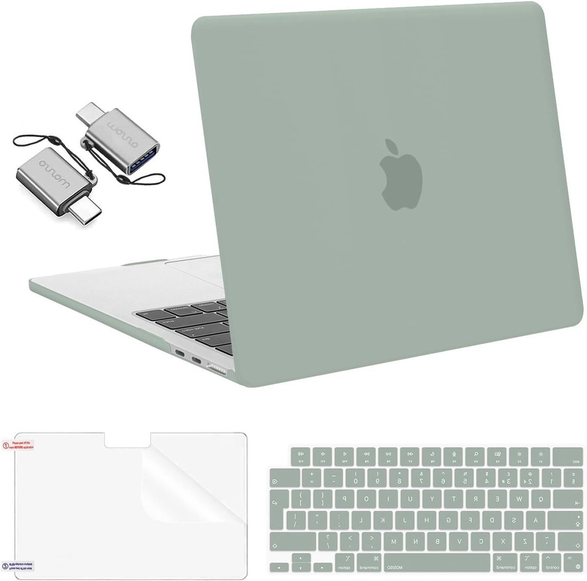 Laptop Hardcase - Beschermhoes - Laptop Beschermen - Op Maat Gemaakt - 136 inch - Antiek Groen